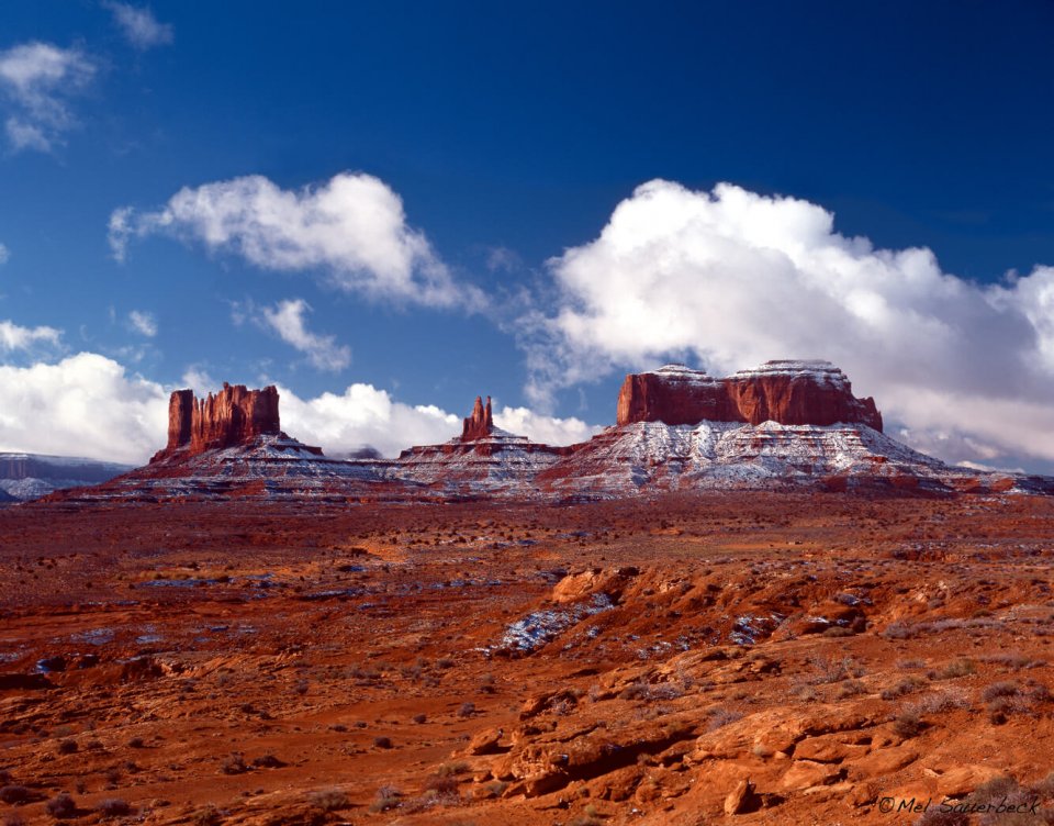Monument Valley with snow